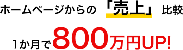ホームページからの「売上」比較１か月で800万UP!